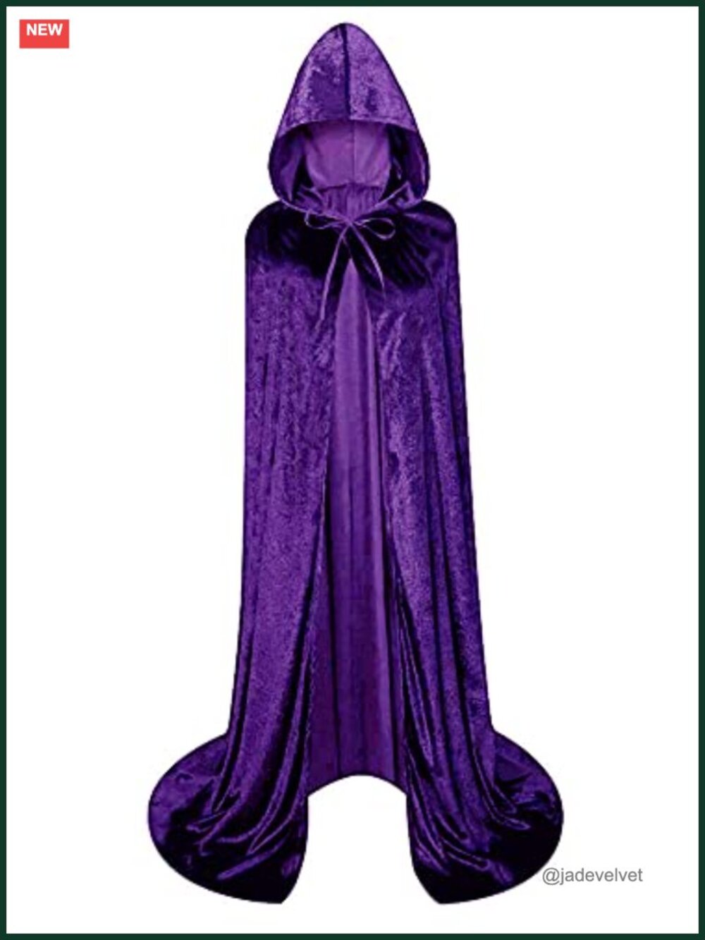 Unisex Velvet Hooded Robe Cloak Full Length Cape Halloween Cosplay Costume